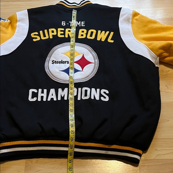 Steelers 6-Time Super Bowl Champions NFL Jacket Black and Yellow G-lll - Picture 8 of 12